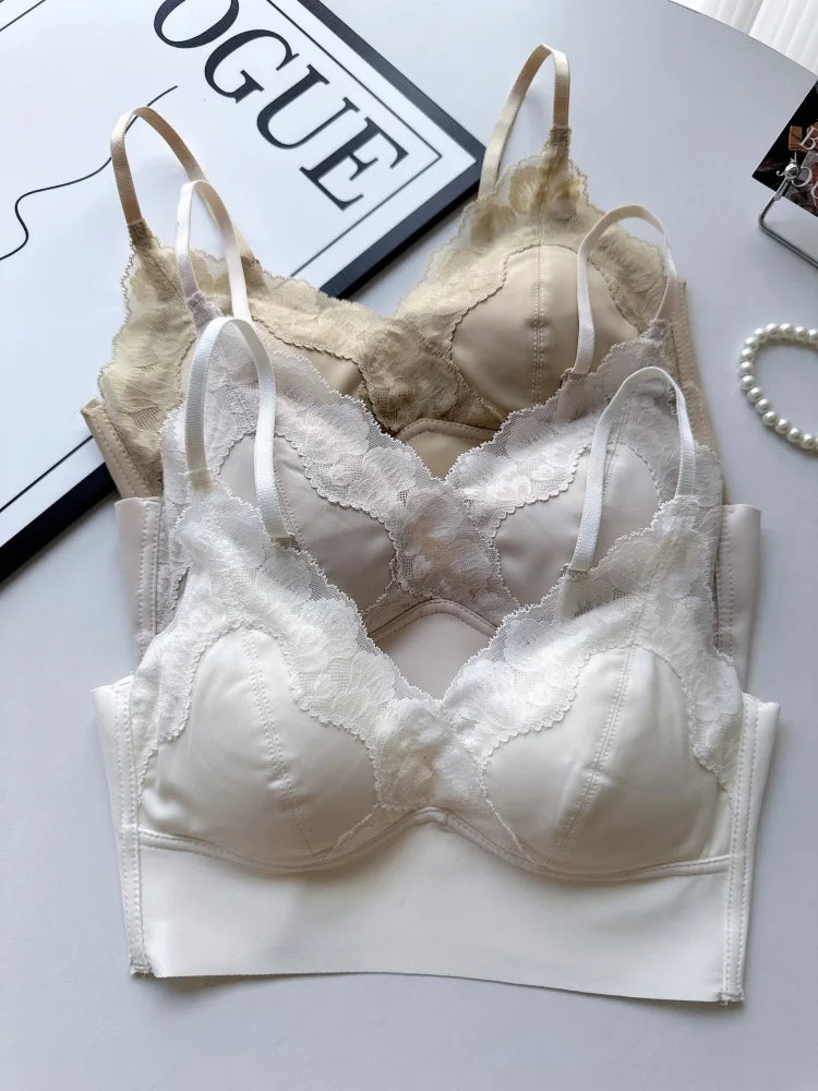 BANERDANNI Sexy V-Neck Lace Bustier | Seamless Push Up Bra & Strapless Vest | U-Back Wrap No| T-Shirt Ready Inner/Outer HOT!