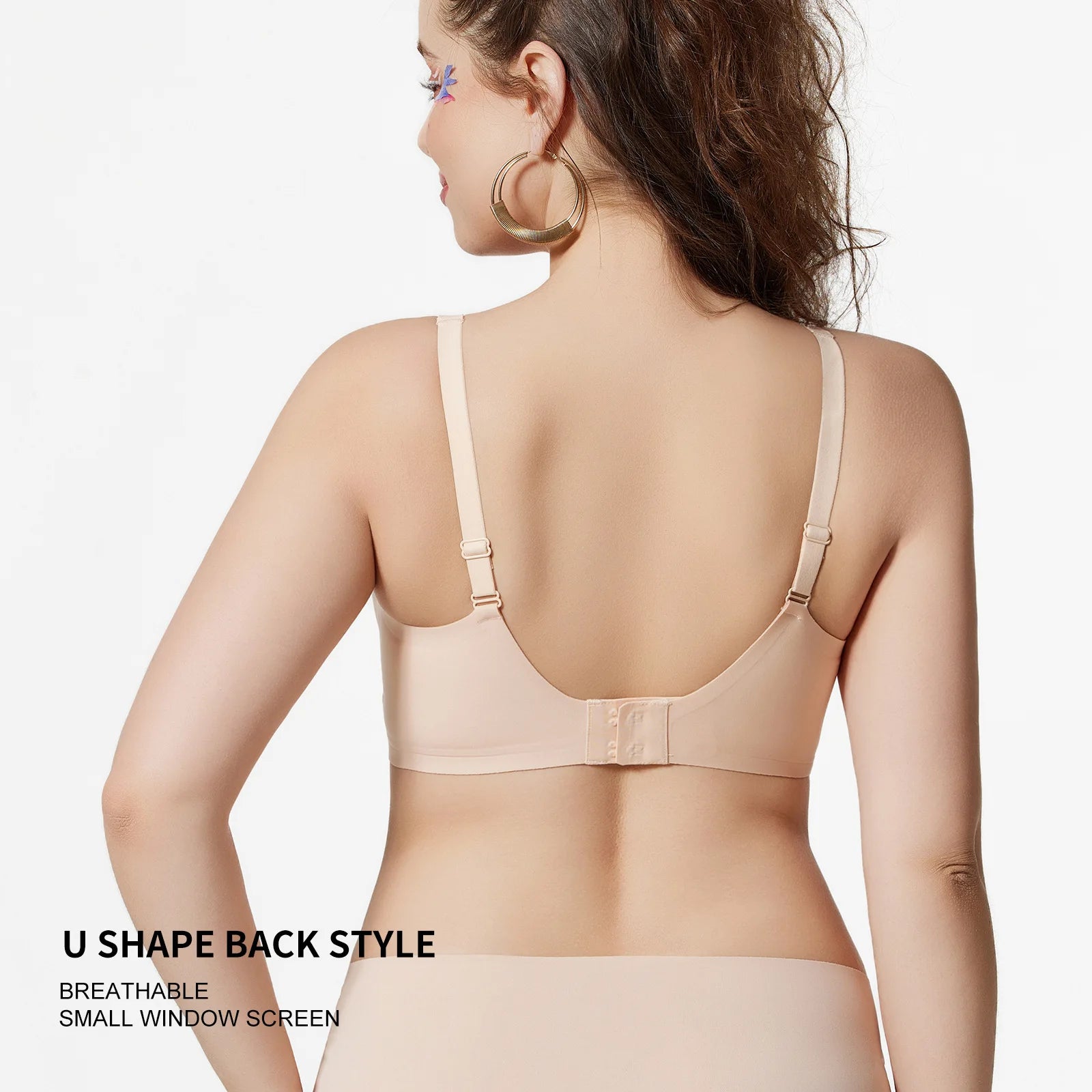 Women's Wire-free Seamless Bra Soft Support Full Cup Thin Padded Bra Breathable and Comfortable Everyday Push Up Bra