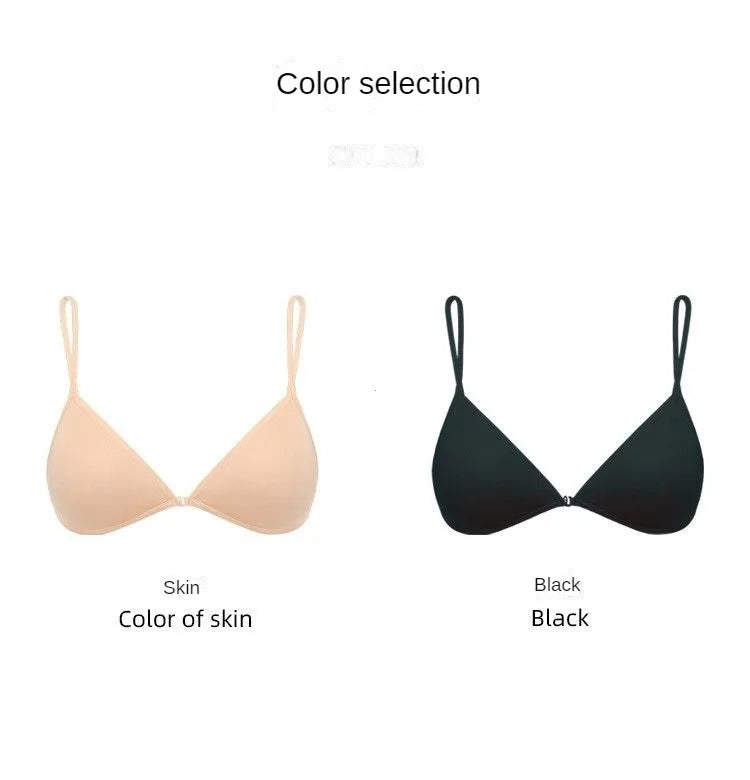 Seamless Triangle Cup Bra – Cross Strap Front Buckle