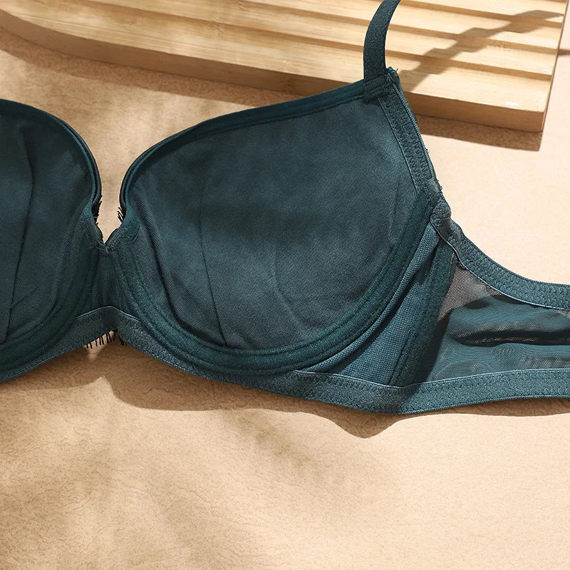 Plus Size Push Up Bra for Women,Lace Bras with Underwire Cups,Comfort Padded T-Shirt Bra Add One Cup 2024 FW6048