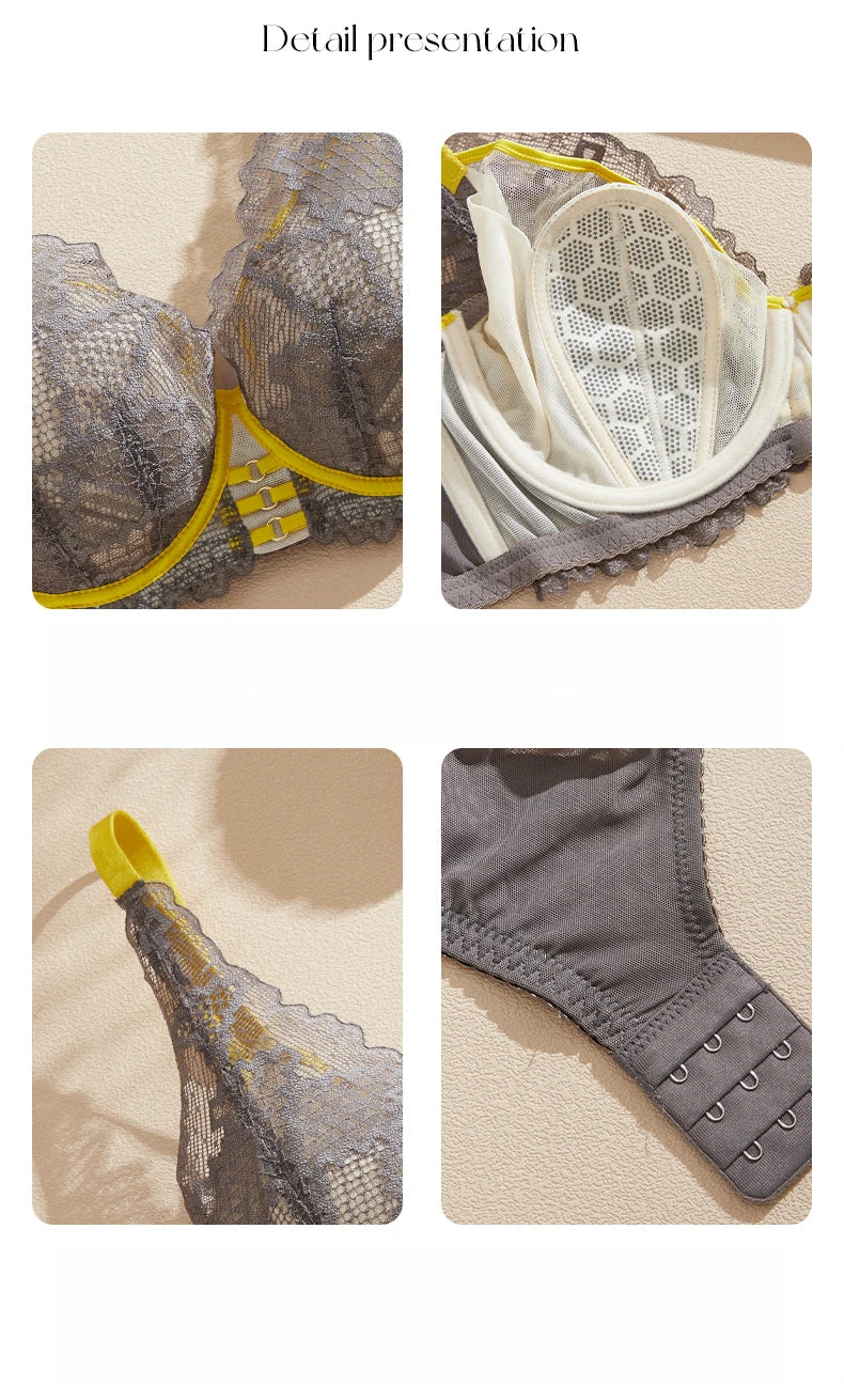 Sexy Lace Plunge Bra – Unlined Underwire 3/4 Cup