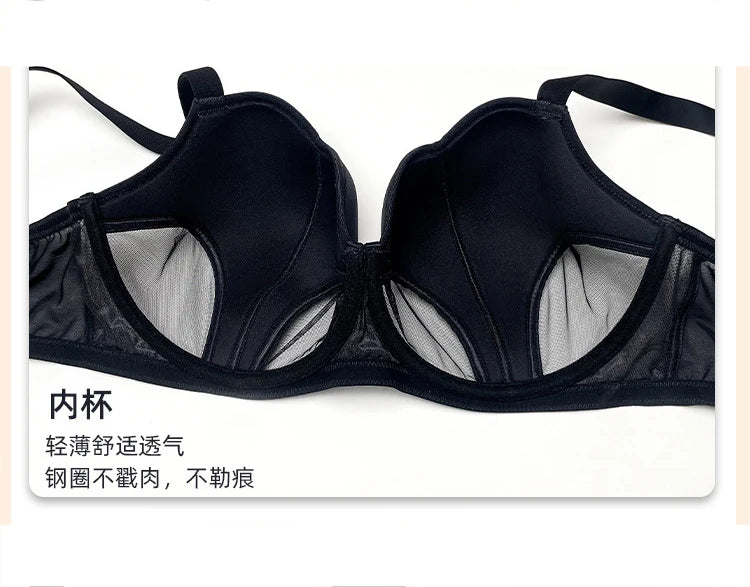 Women's Hollow Out Cup Push Up Bra Full Coverage Supportive  Underwire Female Balconette Lingerie 34 36 38 40 42 D E F G H I J