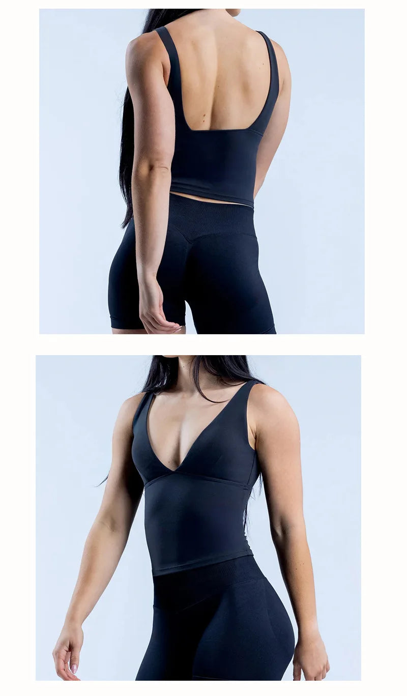 df Backless Bra Vest AmazonTKPopular Yoga Sports Women's Long Belly Contracting Fitness Jogging Vest