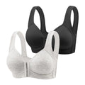 Fallsweet Seamless Front Closure Bra For Women Solid Wire-Free Push Up Bralette Full Coverage Fixed Cups Comfortable Underwear