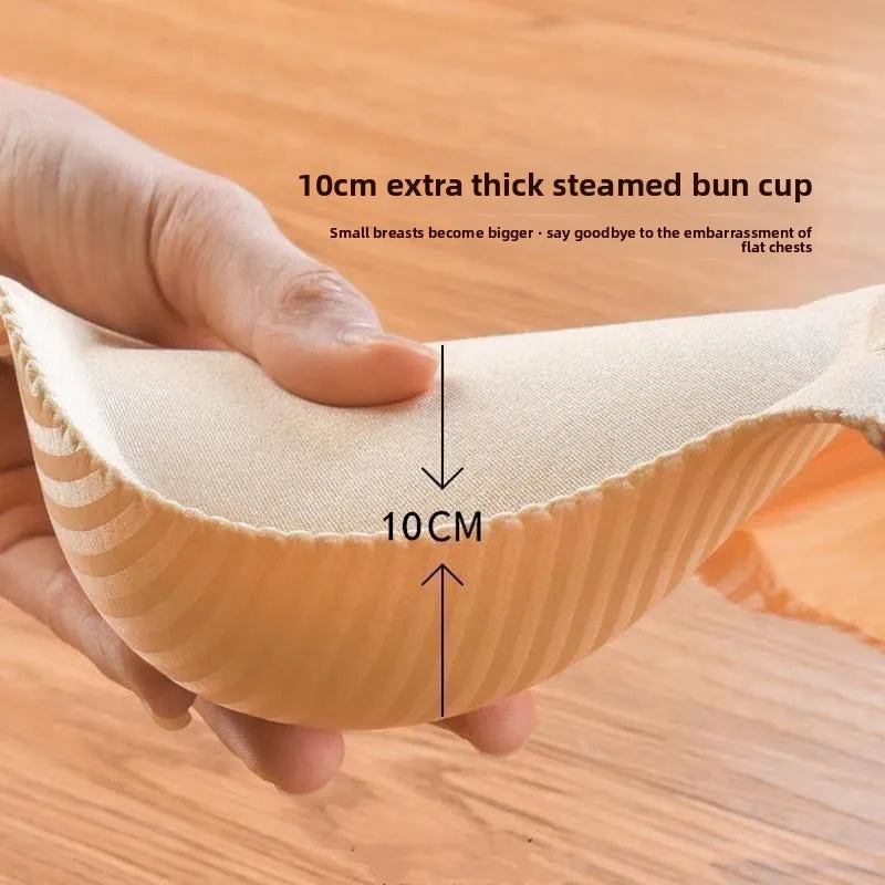 Women's 8CM Extreme Push Up Bra Wireless Side Smoothing Lift Enhance for Small Flat Chest Seamless Breathable Comfort AA A B Cup