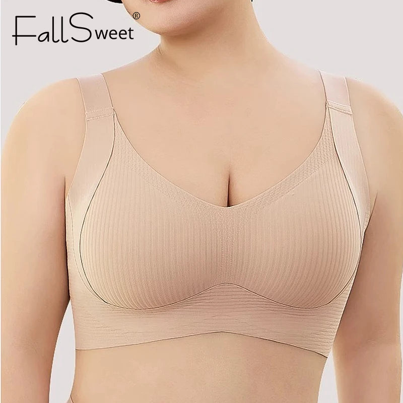 FallSweet 4PCS/set Wireless Push Up Bras for Women Seamless Large Size Bralette Underwear Comfort Breathable Invisible Lingerie