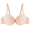 Beige bra on a white background