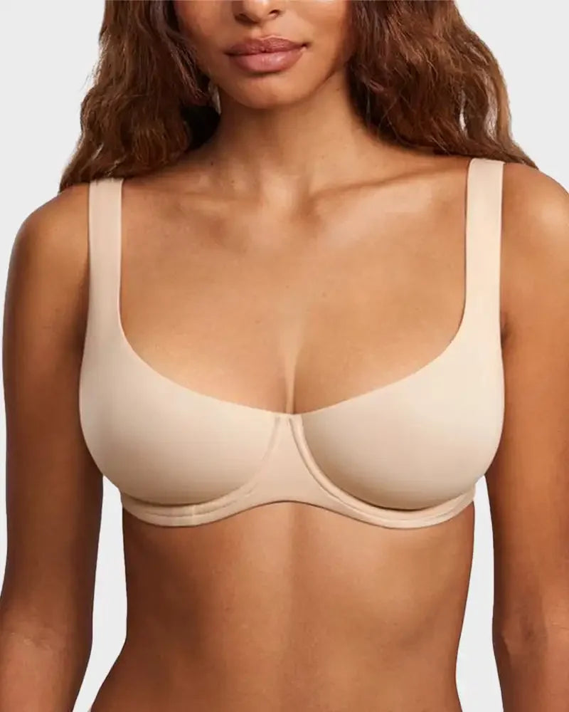 Large Size Underwire Balconette Bra – Seamless Unlined Full Support No-Trace
