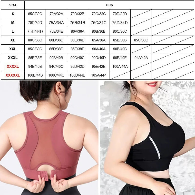 Cloud Hide High Impact Sports Bra – Plus Size Shockproof Yoga Tank S–5XL