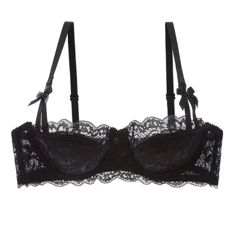 MOYISU French Romantic Lace Bra & Underwear Set – Push-Up 3/4 Cup