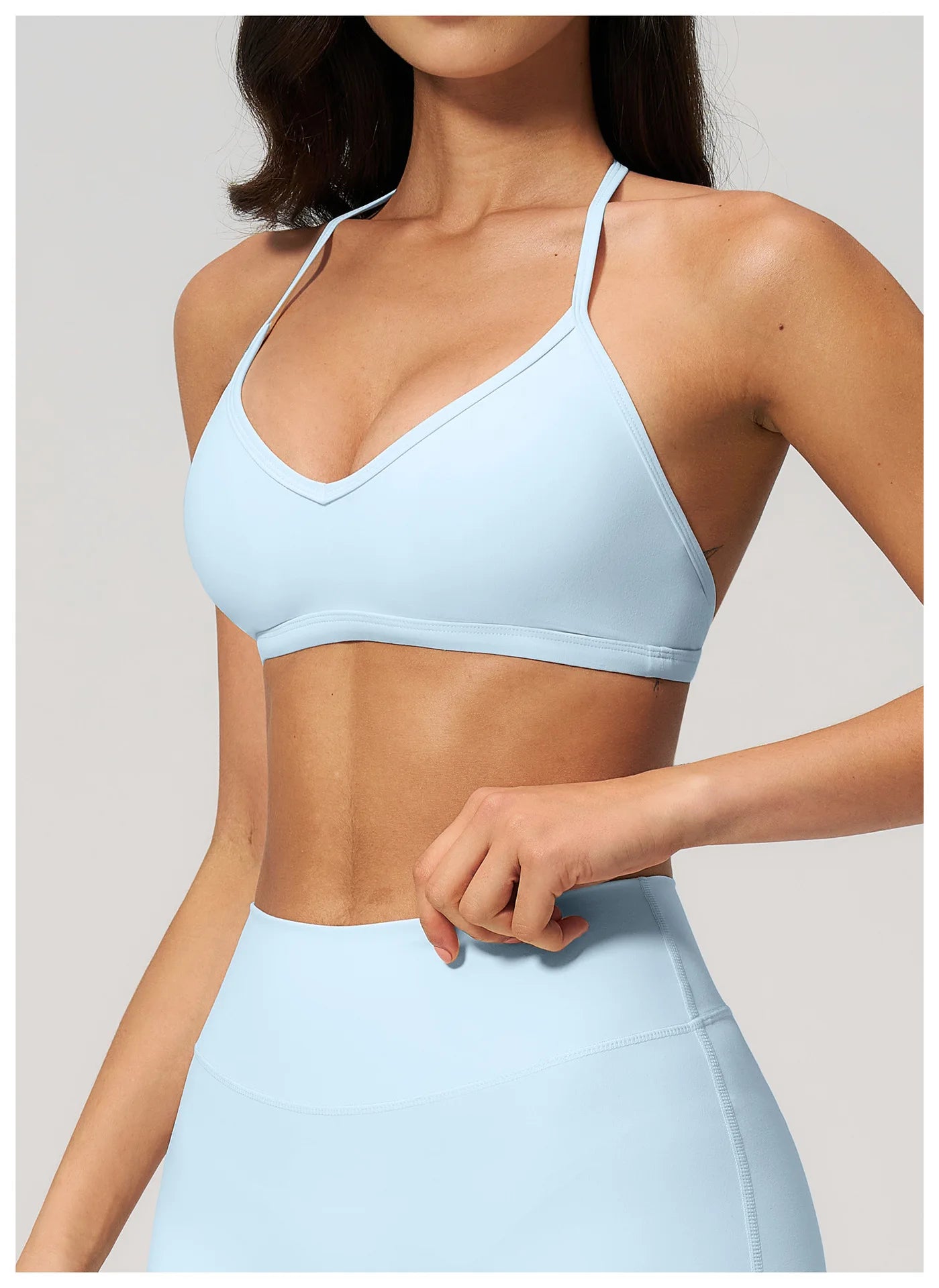 Hearuisavy Sports Bra Gym Women Halter Neck Yoga Bra Halter Neck Brushed Yoga Bra Running Pilates Quick Drying Workout Top Femal