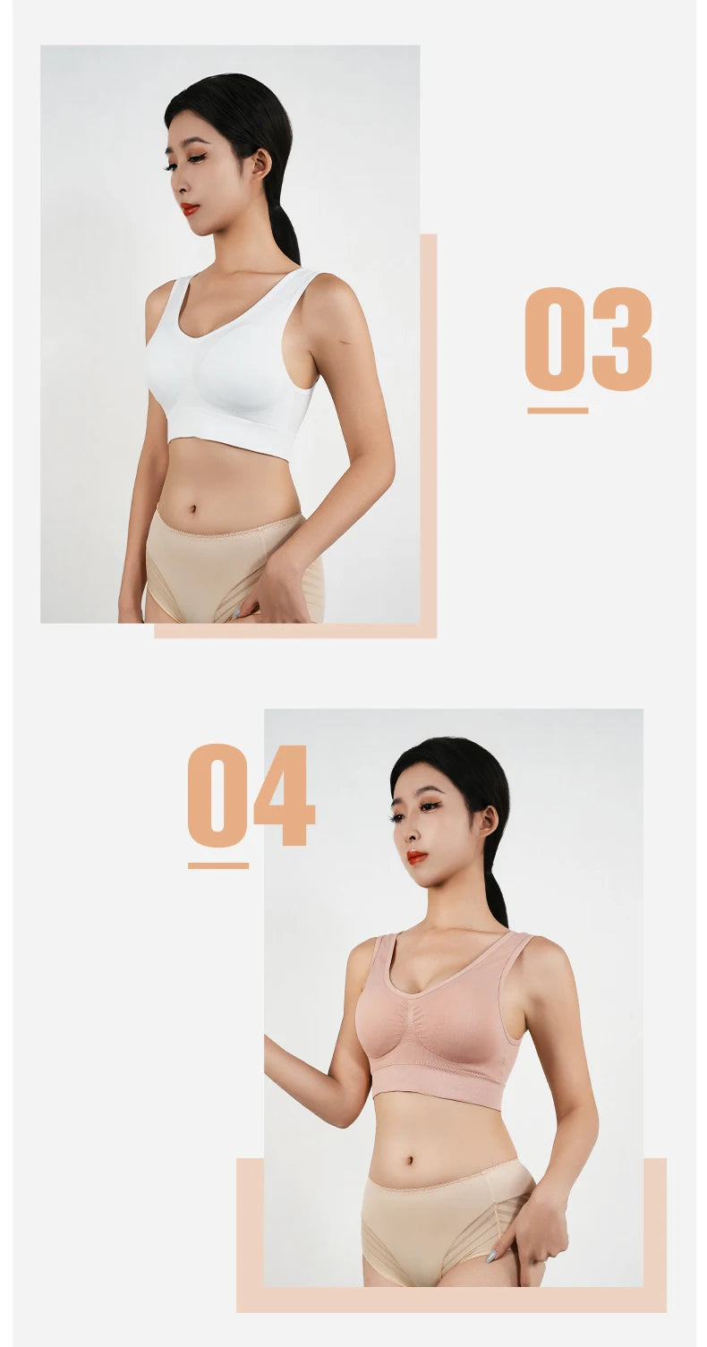 Womens Push Up Bras Running Gym Seamless Breathable Vest Top Removable Padded  Anti-sagging Uppe High Elasticity Sport Brassiere