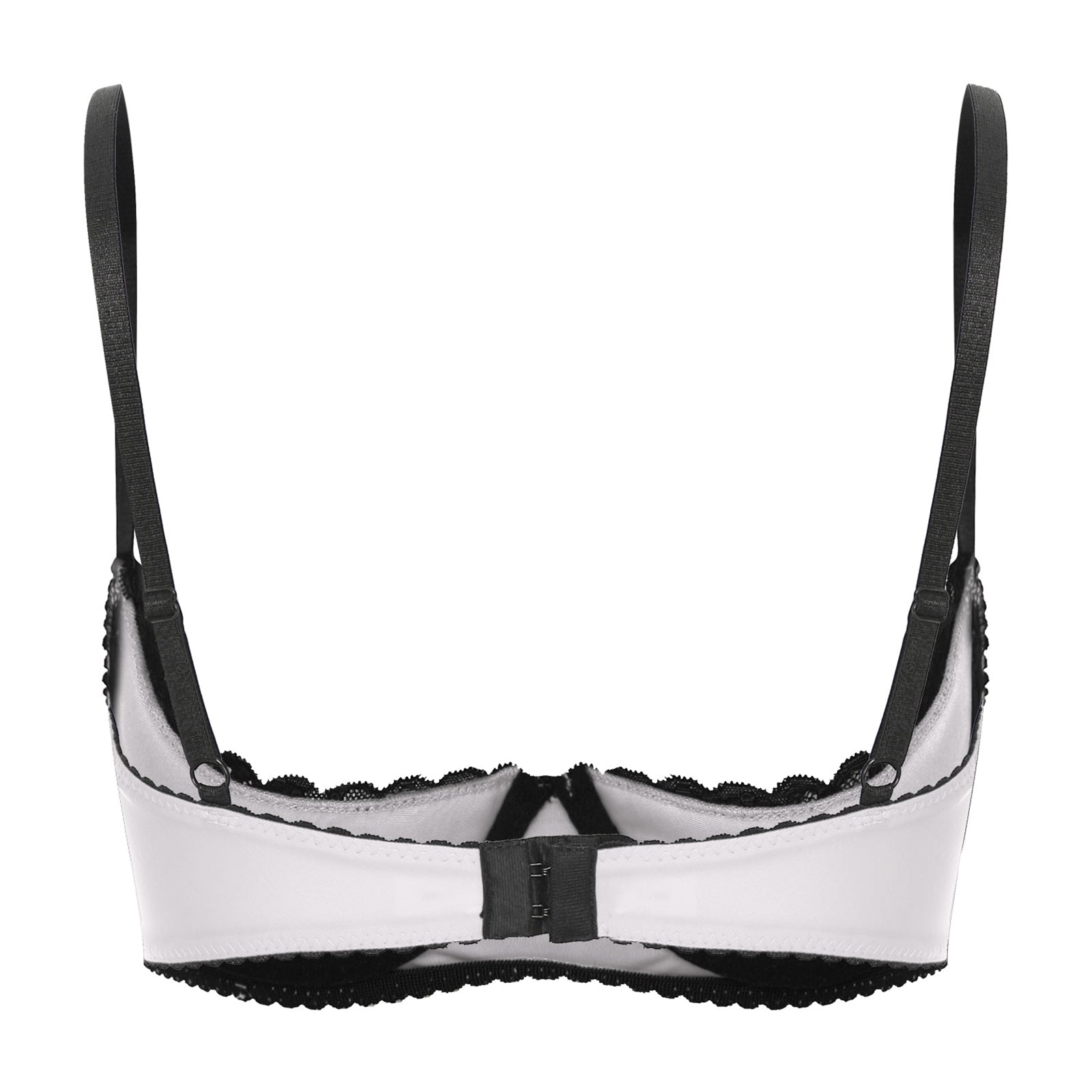 Women Sexy Open Cups Bra Tops Exposed Nipples Balconette Lingerie Contrast Lace Push Up Underwire Brassiere Underwear Nightwear