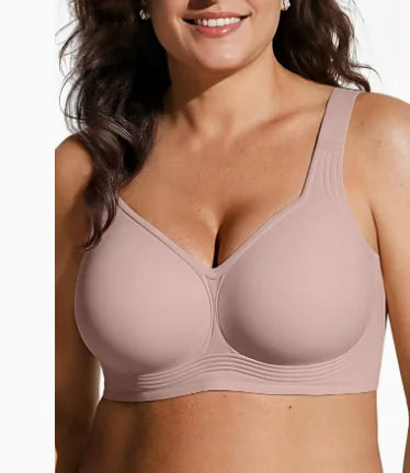 Women's Seamless Jelly Soft Support Bra Leopard Print Wire-Free Full Cup Thin Plus Size Bra Breathable Push Up Bra Large Bust