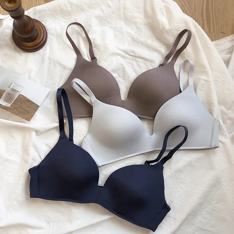Seamless No-Show T-Shirt Bra – Wire-Free Padded Lace Comfort Bralette S–XL