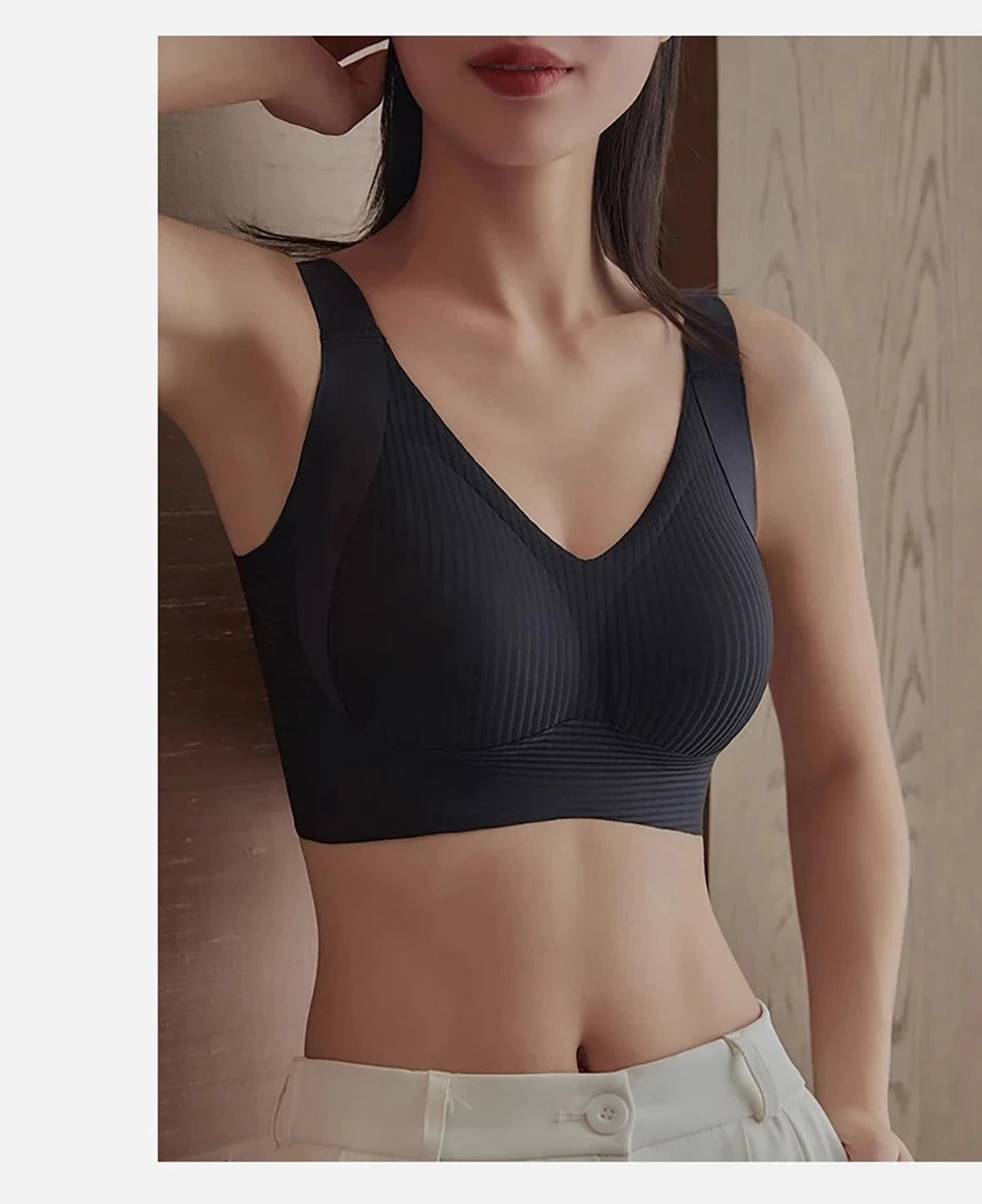 1/2PCS Women's Seamless Underwear, Thin Style, Large Breasts, Small Breasts, No Wires, Pull-up And Anti-sagging Large Size Bra