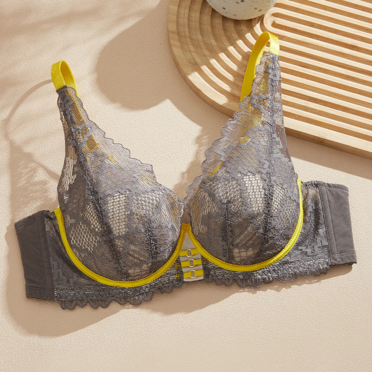 Sexy Lace Plunge Bra – Unlined Underwire 3/4 Cup