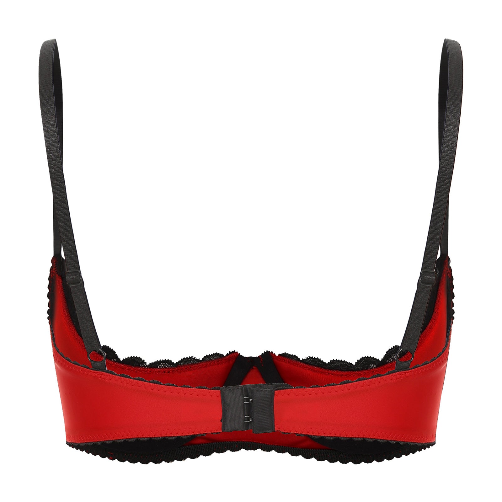 Sexy Lace Bra Women's Lingerie Underwire Half Cup Push Up Brassiere Hot Bra Underwear Bare Exposed Breast Underwire Brassiere
