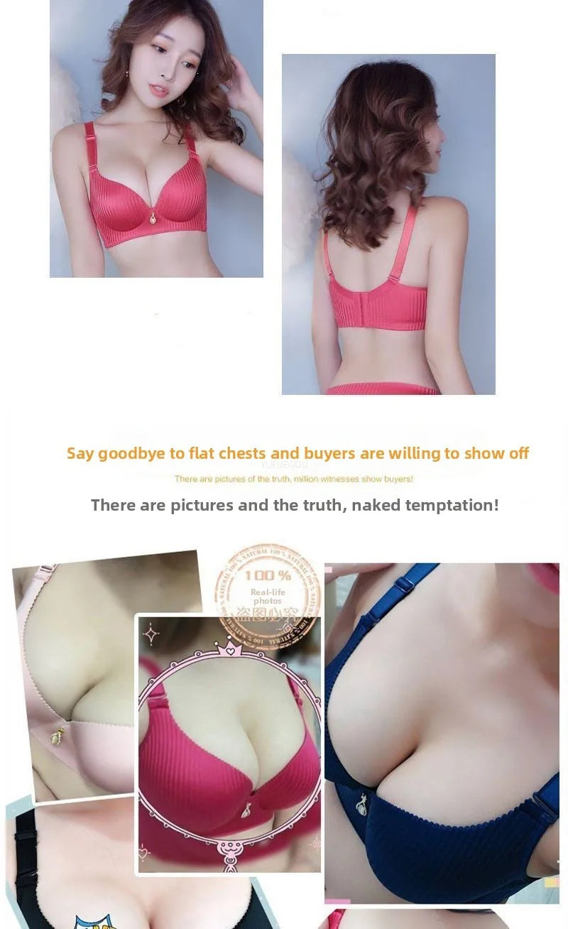 Women's 8CM Extreme Push Up Bra Wireless Side Smoothing Lift Enhance for Small Flat Chest Seamless Breathable Comfort AA A B Cup