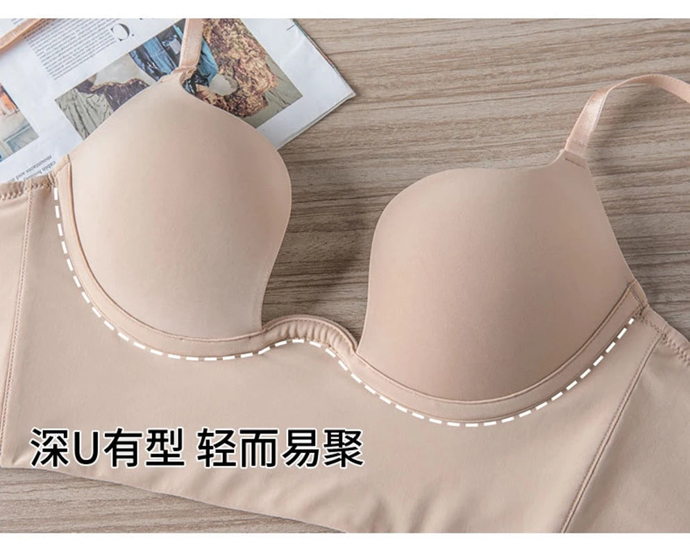 Invisible Deep U Plunge Bra – Backless Strapless (4 Styles)