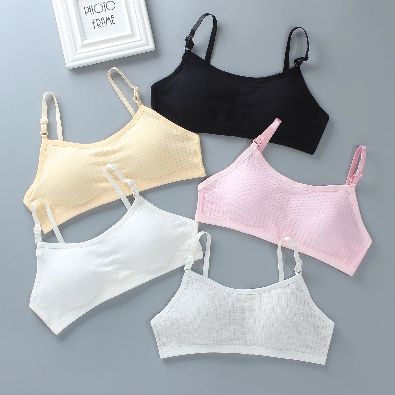 Girls Training Bras 4-Pack – Seamless Soft Cotton Vest Bra (Ages 8–20)