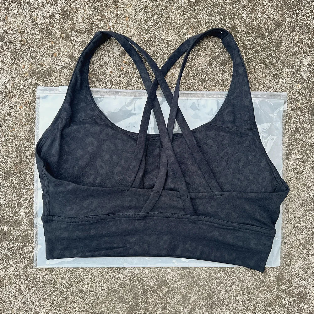 Cross Back Sports Bra Vest – High Support Shockproof Padded Gym Top