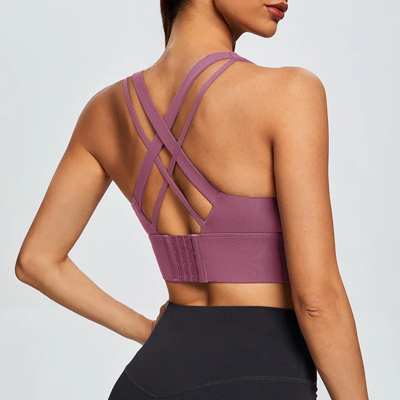 S-XXXL Sports Bra Push Up Underwear Women Fitness Solid Yoga Crop Top Athletic Vest Gym Shirt Quick Dry Sportswear Yoga Bras