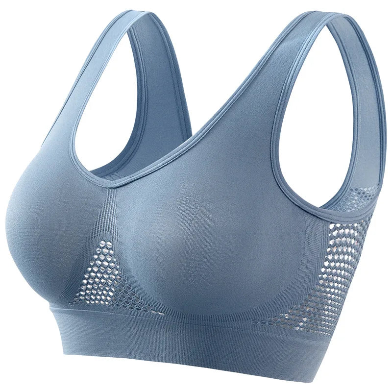 Women's Sports Bra for Small Busts Push-up Fit Fitness Running Yoga Wire-Free Plus Size Breathable Sports Bra S-5XL