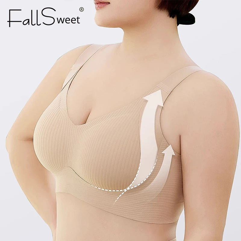 FallSweet 4PCS/set Wireless Push Up Bras for Women Seamless Large Size Bralette Underwear Comfort Breathable Invisible Lingerie