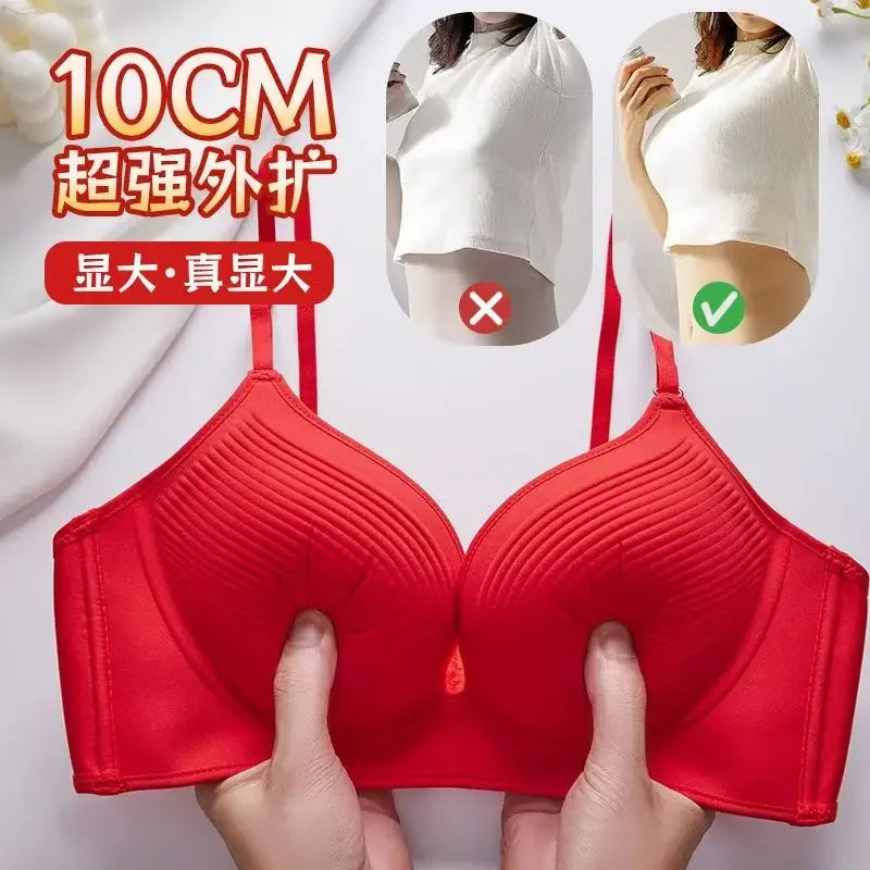 10CM Push Up Bra for Small Chest, Seamless Invisible Lingerie Natural Cleavage Enhancement, No Marks T-Shirt Bra