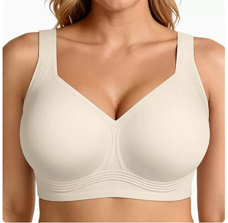 Women's Seamless Jelly Soft Support Bra Leopard Print Wire-Free Full Cup Thin Plus Size Bra Breathable Push Up Bra Large Bust