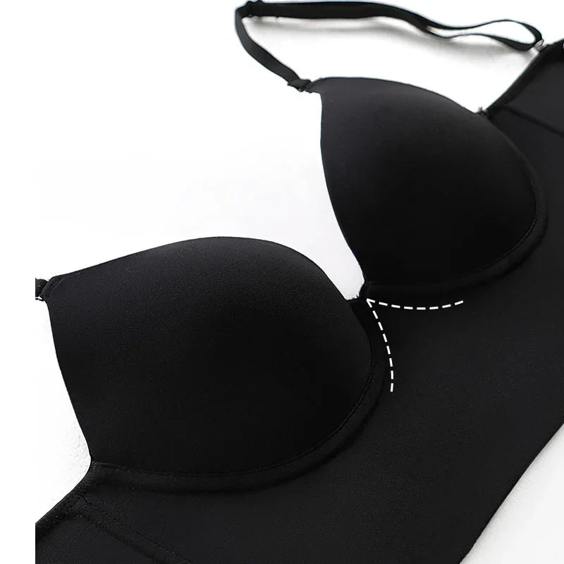 Invisible Lift-Up Bra – Seamless Deep U Plunge Backless