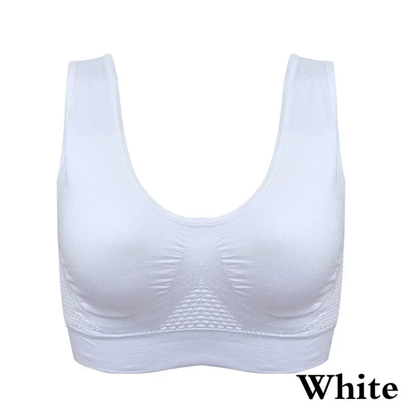 Breathable Sports Vest Bra – Sweat-Absorbent Shockproof Padded Gym Running Top