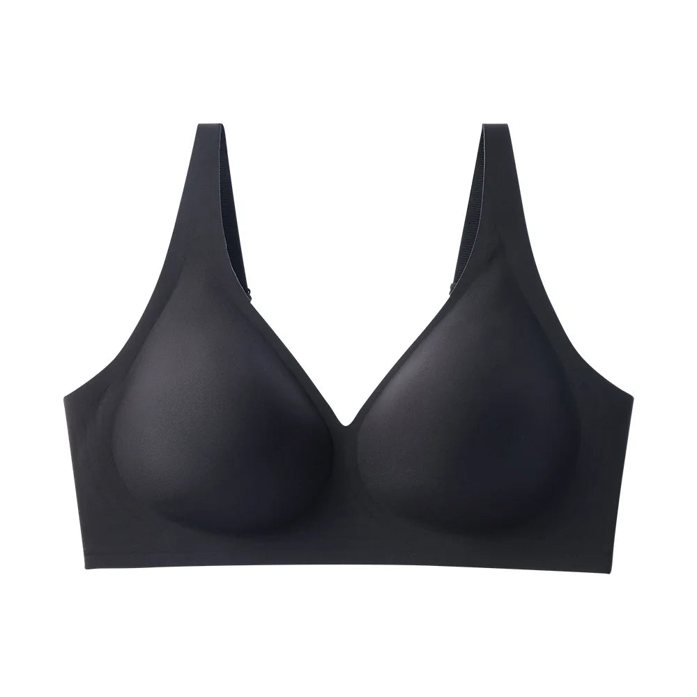 Women's Wire-free Seamless Bra Soft Support Full Cup Thin Padded Bra Breathable and Comfortable Everyday Push Up Bra