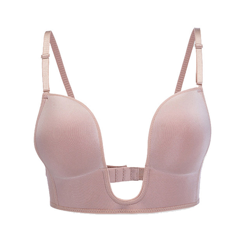Deep U Plunge Wire-Free Bra – Low Back for Backless Dresses