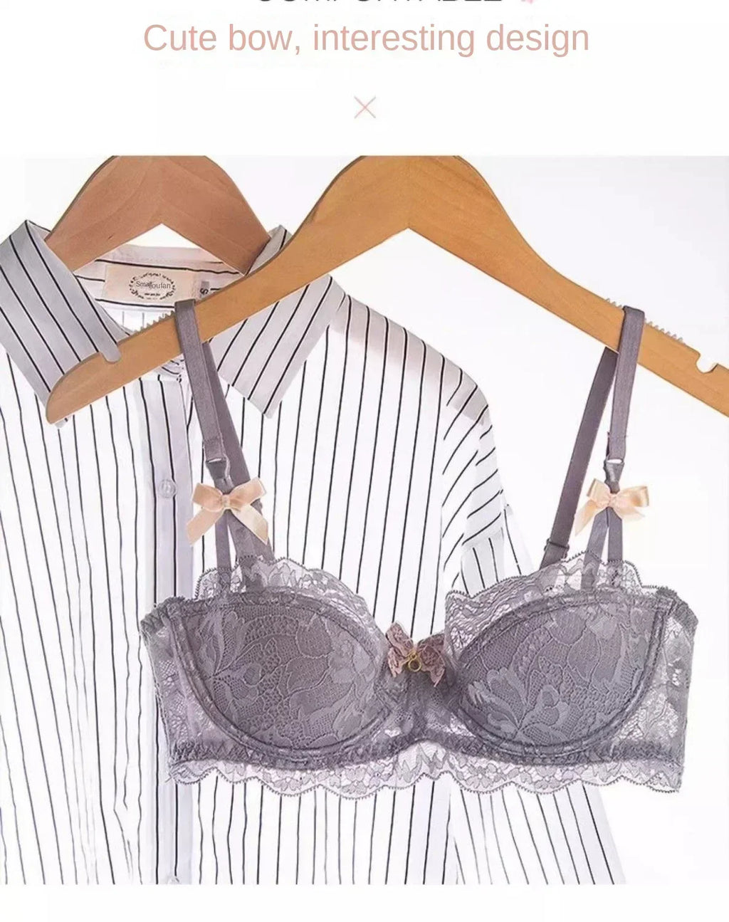 MOYISU French Romantic Lace Bra & Underwear Set – Push-Up 3/4 Cup