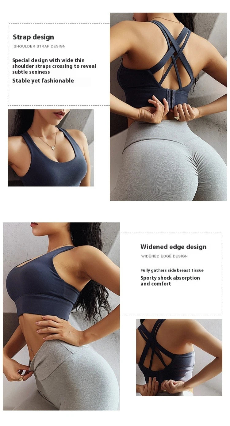 S-XXXL Sports Bra Push Up Underwear Women Fitness Solid Yoga Crop Top Athletic Vest Gym Shirt Quick Dry Sportswear Yoga Bras