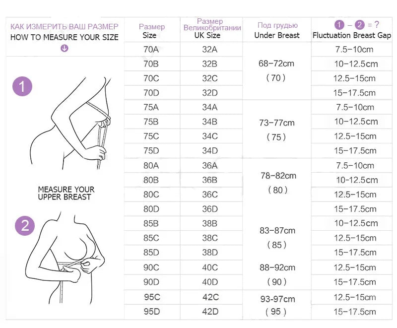 KUCLUT Plus Size Half Cup Balconette Bra - Cotton Sexy Push Up Lingerie for Women, Wire-Free Thin Comfort Bra Set