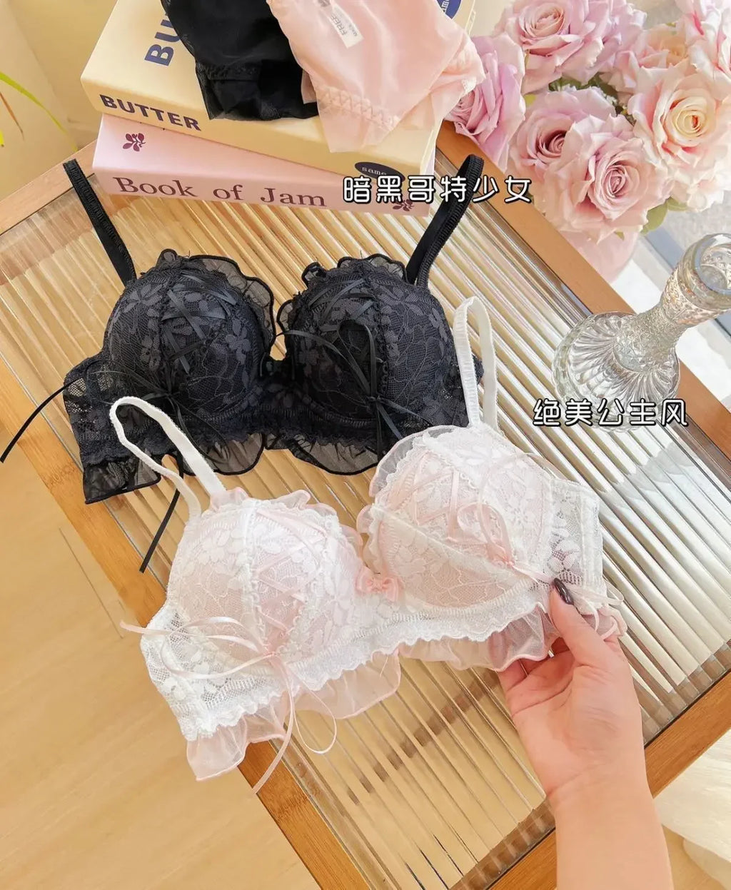 Japanese Style Lolita Princess Wind Lace Lace Lingerie Design for Girls Push-up Bra Women Underwear  Push Up Bra