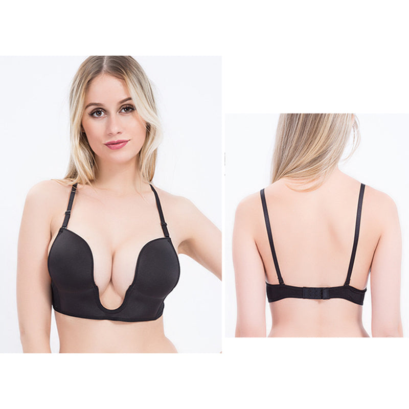 Deep U Plunge Wire-Free Bra – Low Back for Backless Dresses