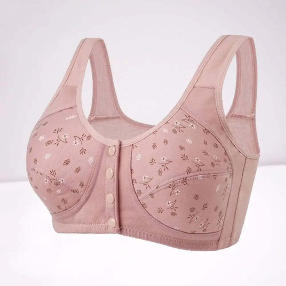 Comfortable Daisy Bras for Older Women Breathable Convenient Front Close Button Cotton Bras No Underwire Plus Size