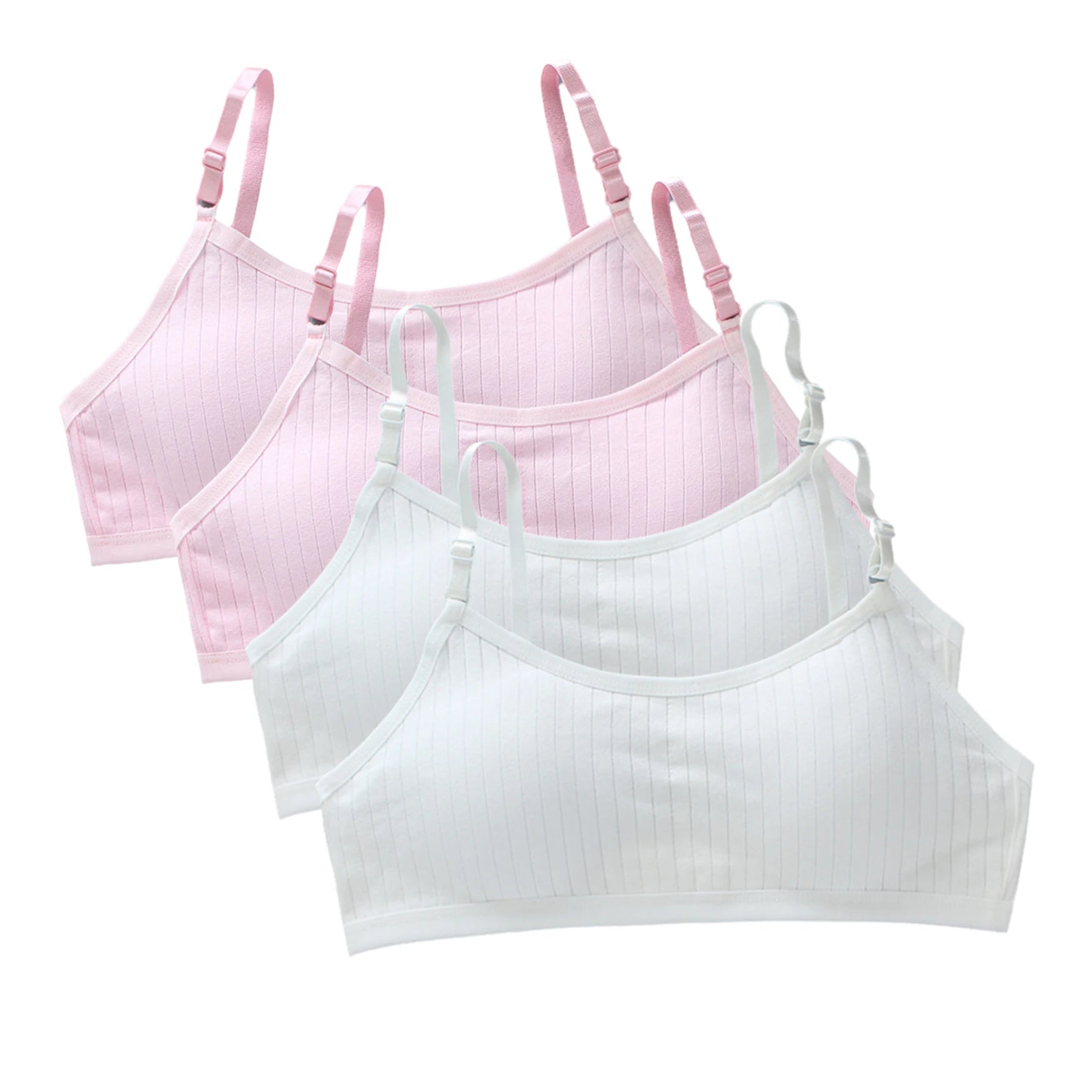 Girls Training Bras 4-Pack – Seamless Soft Cotton Vest Bra (Ages 8–20)