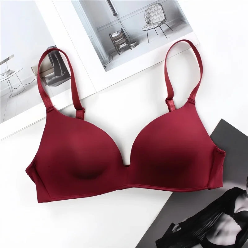 Seamless No-Show T-Shirt Bra – Wire-Free Padded Lace Comfort Bralette S–XL