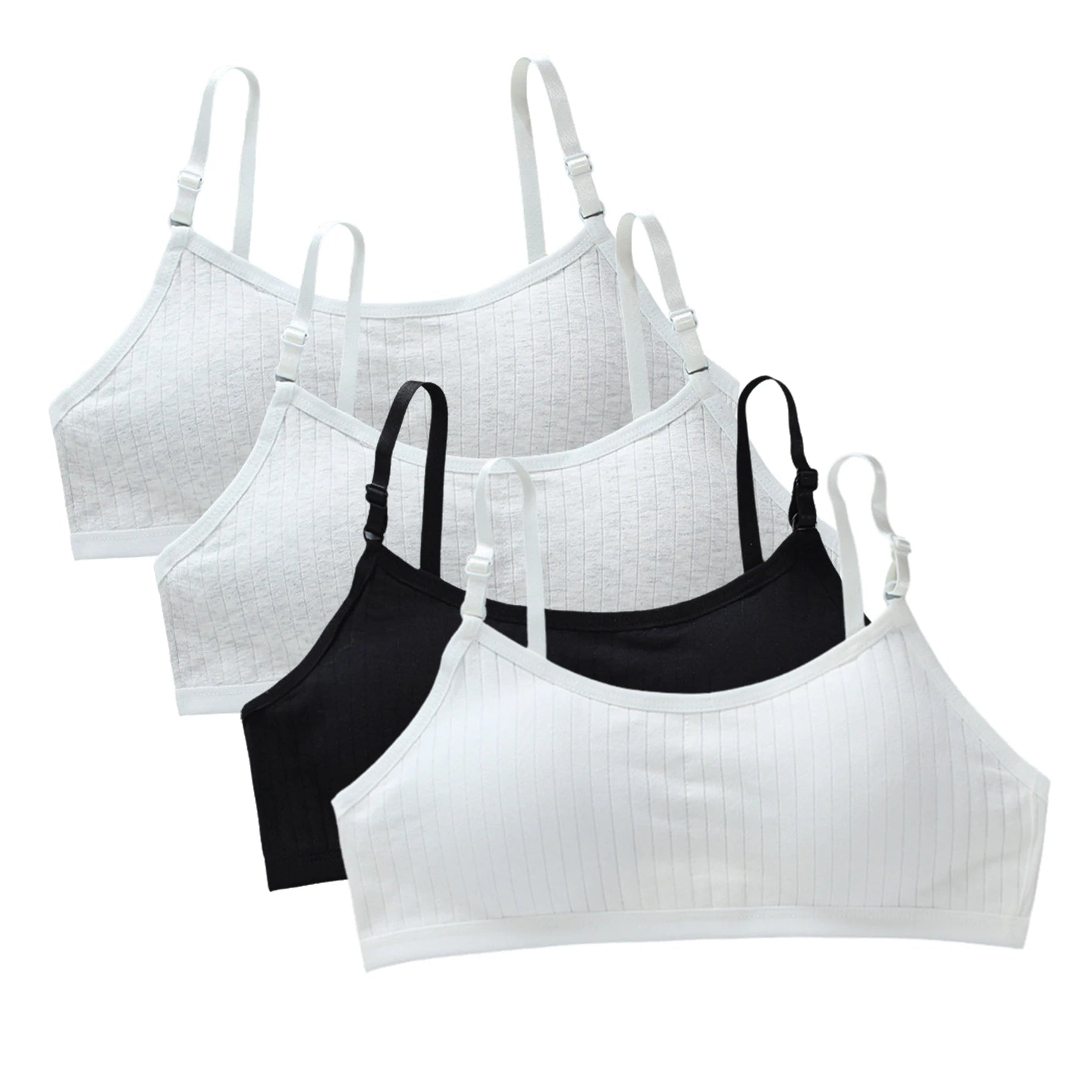 Girls Training Bras 4-Pack – Seamless Soft Cotton Vest Bra (Ages 8–20)