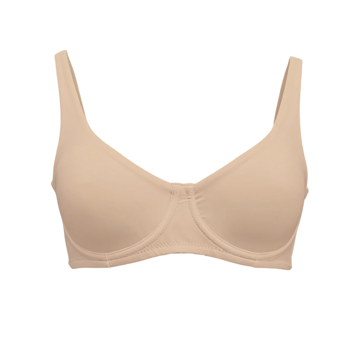 Beige bra on a white background