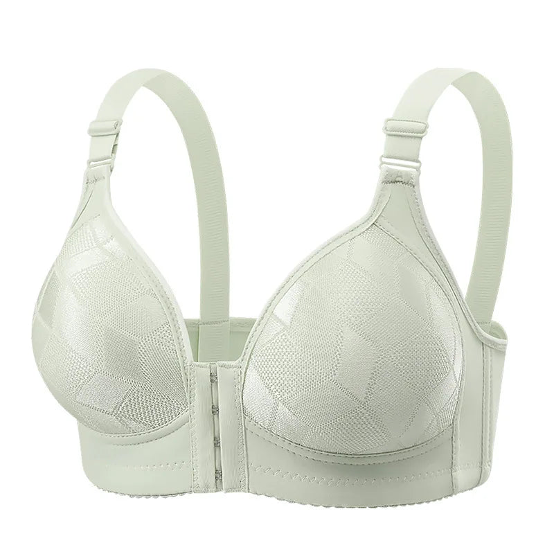 Light green bra on a white background