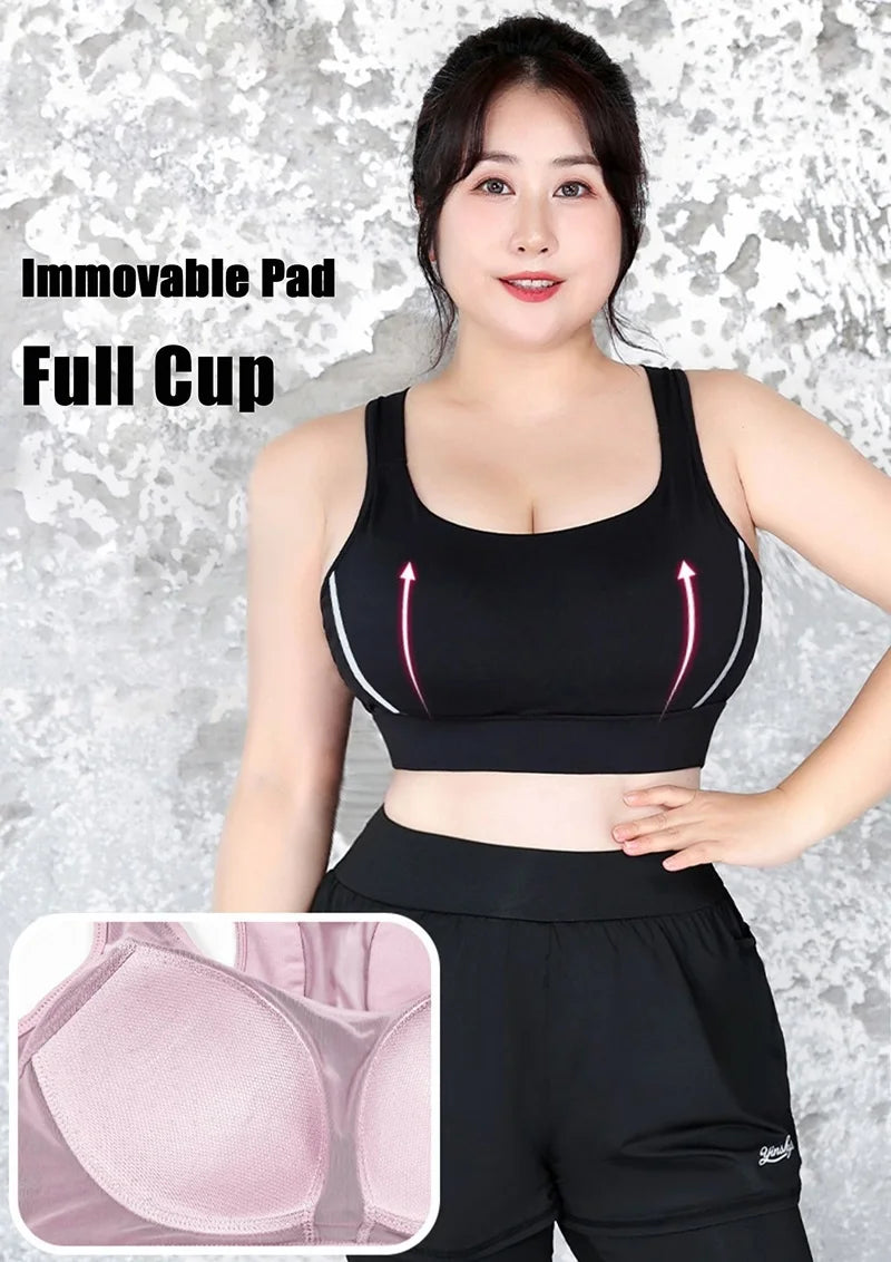 Cloud Hide High Impact Sports Bra – Plus Size Shockproof Yoga Tank S–5XL