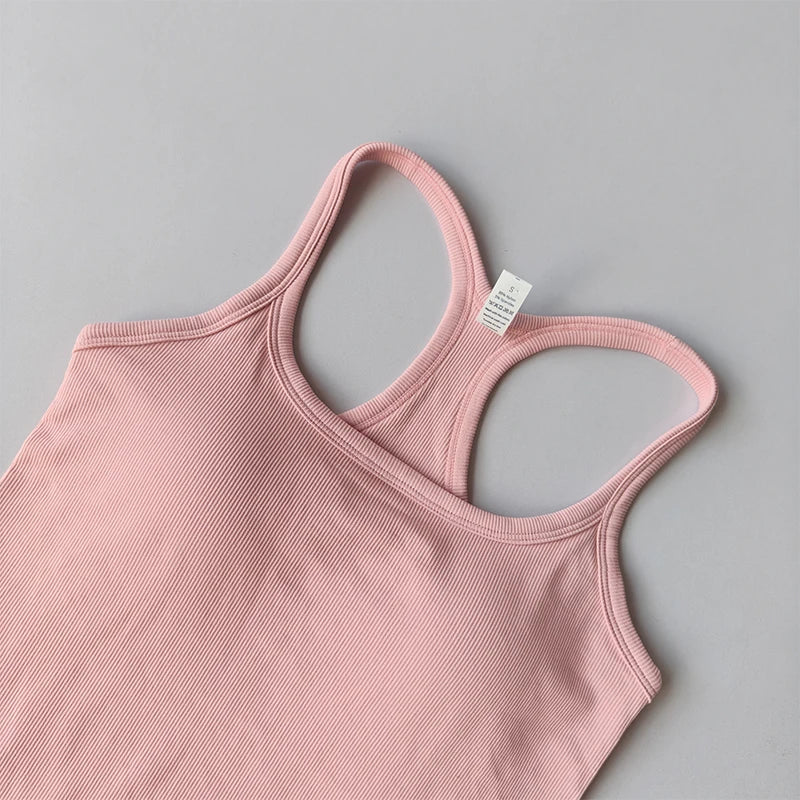 Sports Vest Anti-shock Quick-drying Running Underwear with Chest Pad Fitness Girl Stretch I-shaped Suspender Yoga Bras Clothing