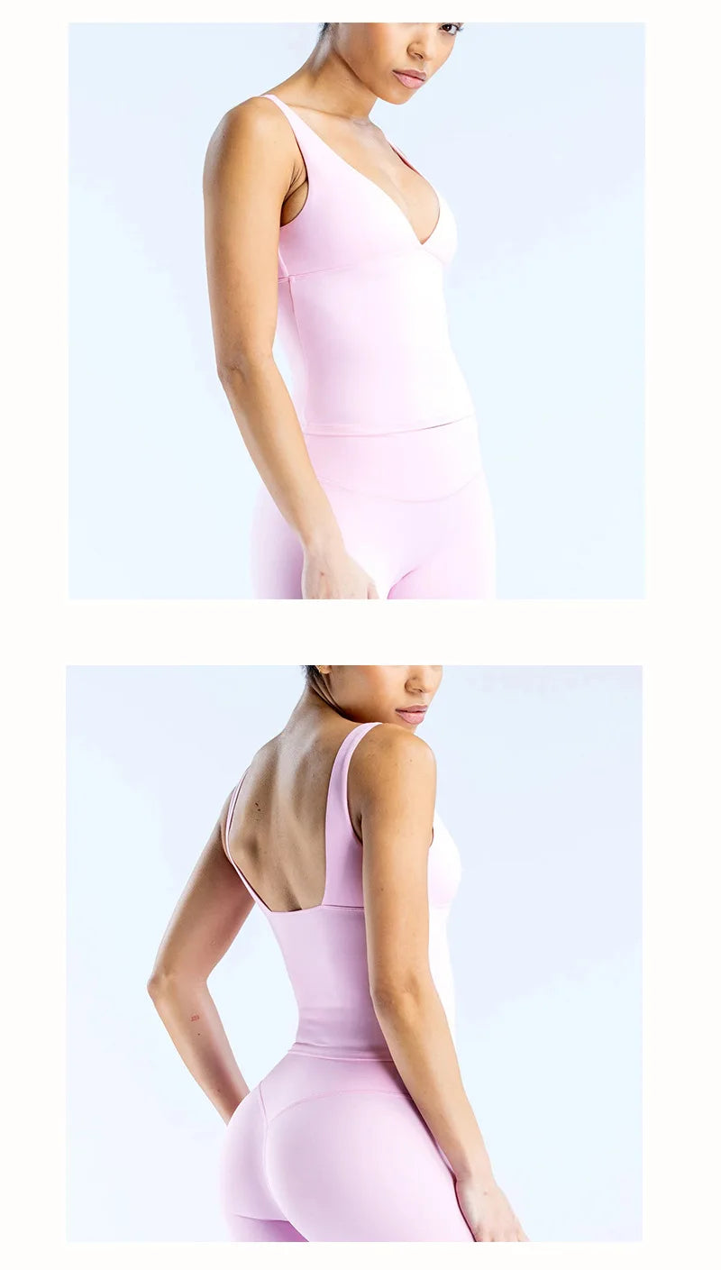 df Backless Bra Vest AmazonTKPopular Yoga Sports Women's Long Belly Contracting Fitness Jogging Vest