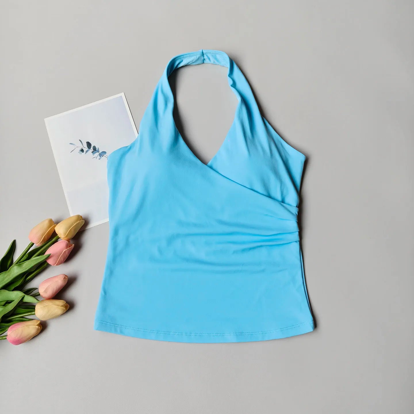 V-Neck Cross Halter Yoga Vest – Padded Sports Bra Beautiful Back
